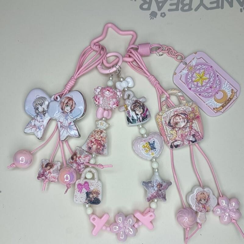 Phone Accessories Hanging - 新モデルカードキャプターさくらガーリッシュハート創造性スターバックル電話チェーンキーホルダーバックパック吊り下げ装飾品親友ギフト