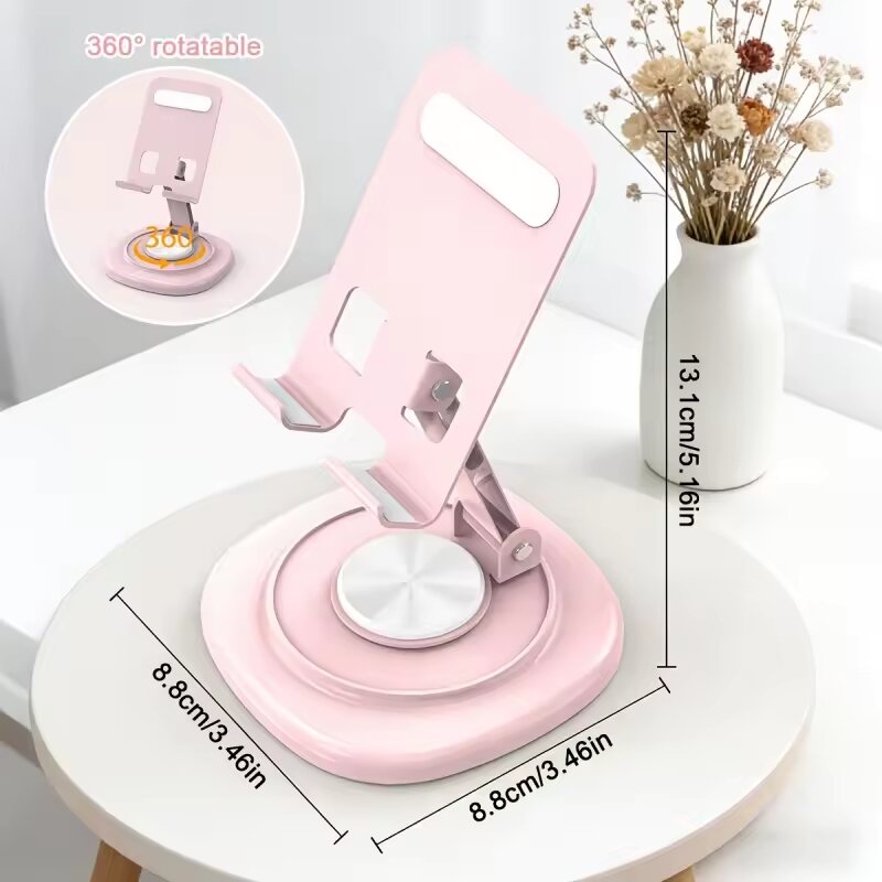 Phone Accessories Crochet - 360度回転可能折りたたみ式デスクトップ電話スタンドポータブル滑り止め卓上モバイルホルダーオフィスデスクアクセサリー