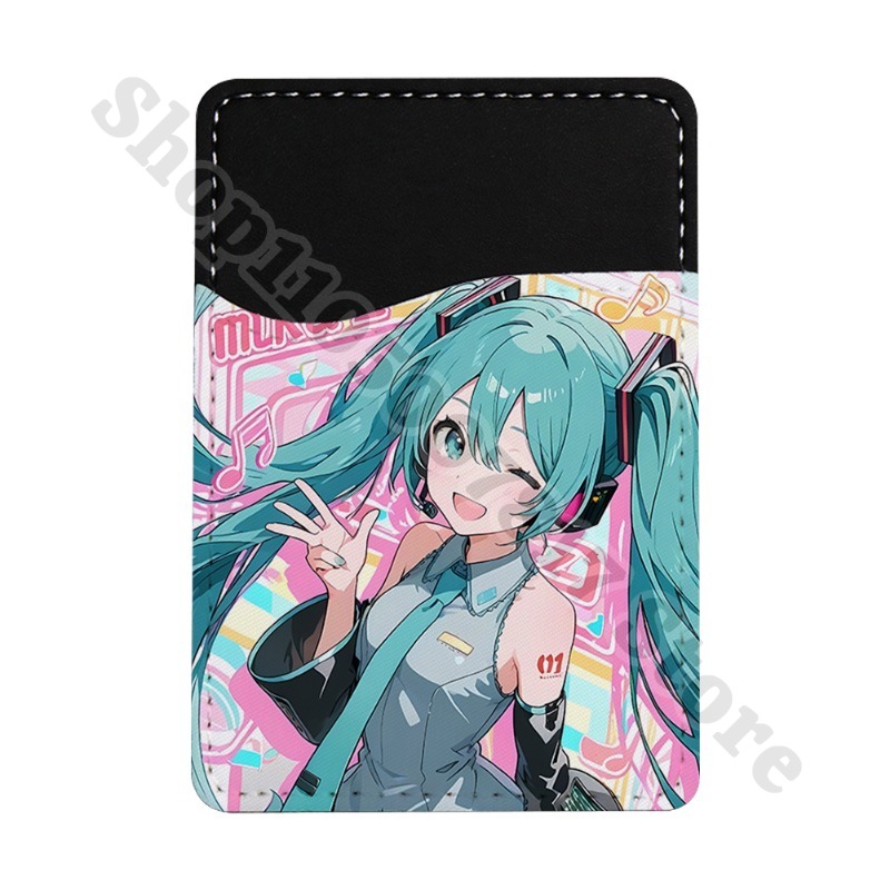 Phone Accessories Crochet - クリエイティブ電話装飾アクセサリー超薄型財布初音ミクアニメかわいい ID クレジットカードホルダー漫画収納ポーチギフト