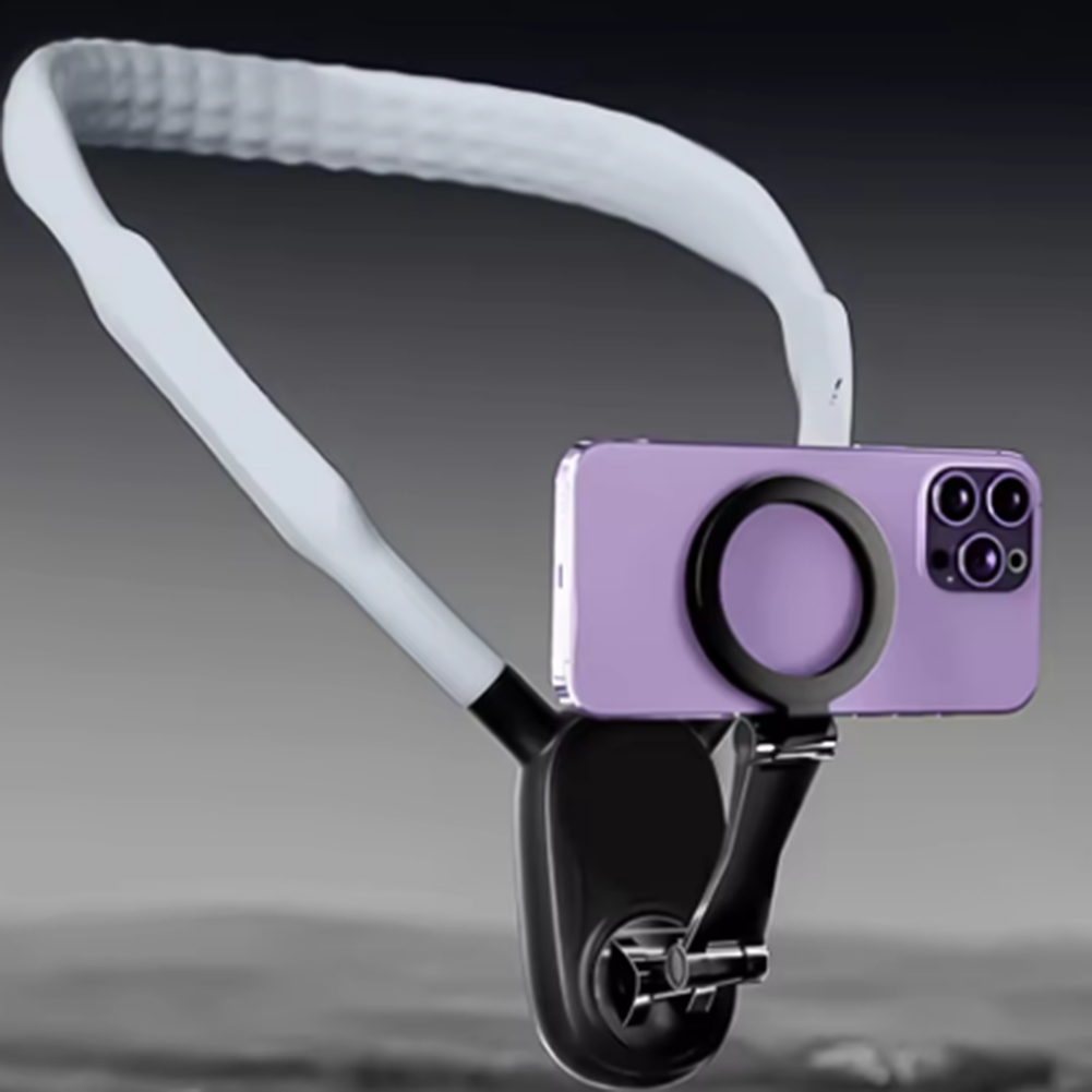 Neck Hanging Phone Holder - A20M マグネット式ネックマウントチェストスタンドストラップクイックリリースシリコンネックホルダーマウントマグネット式ネックハンギングフォンホルダー