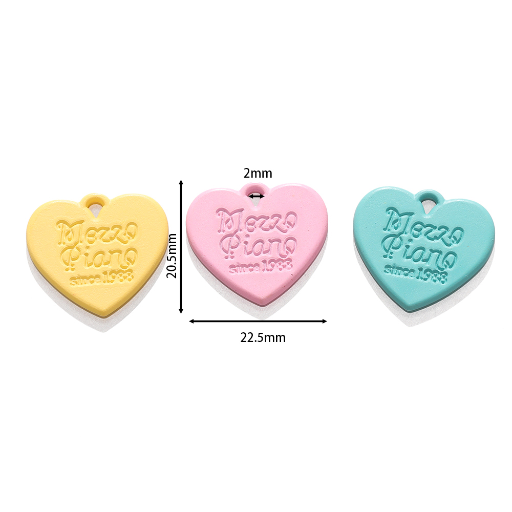 10 個キャンディーカラーのアクリル彫刻愛ペンダントぶら下げ - Phone Accessories Hanging のレビューと価格