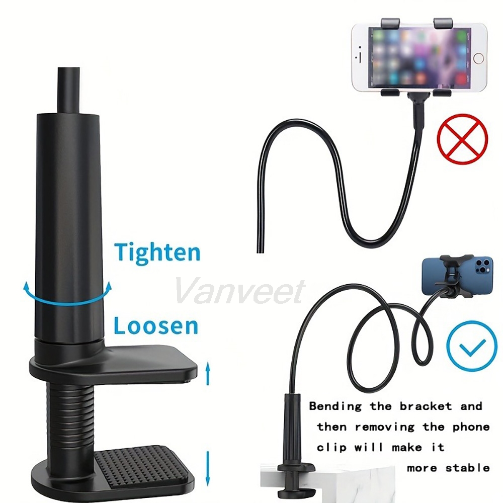 360 °   携帯電話ホルダースタンドクリップ柔軟なレイジ - Desk Phone Stand のレビューと価格