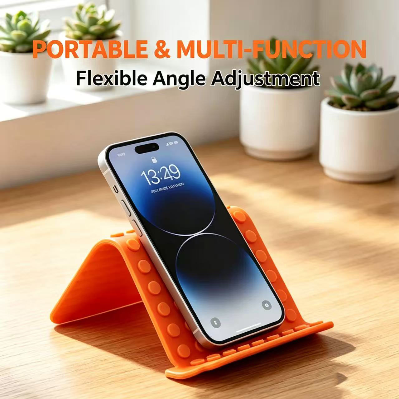 携帯用ユニバーサル携帯電話スタンド、角度調整可能なシリコン製 - Desk Phone Stand のレビューと価格