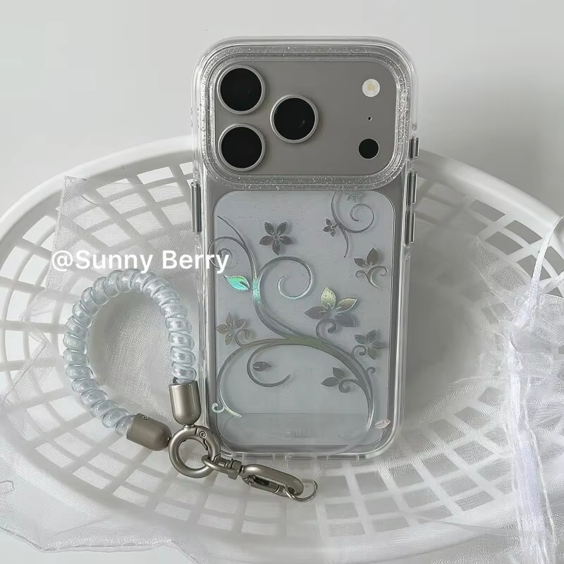 ファッションシンプルな花柄Y2Kグリッターフォンケース iP - Phone Accessories Kiosk のレビューと価格