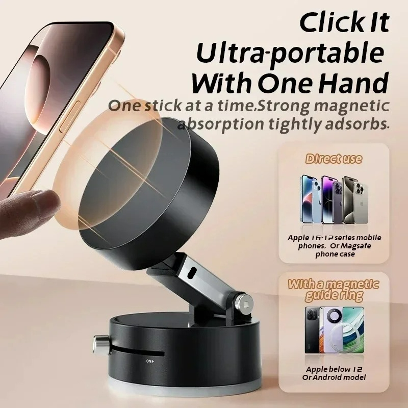高性能磁気真空ホルダー折りたたみ式ユニバーサル電話スタンド車 - Phone Accessories Holder Car のレビューと価格