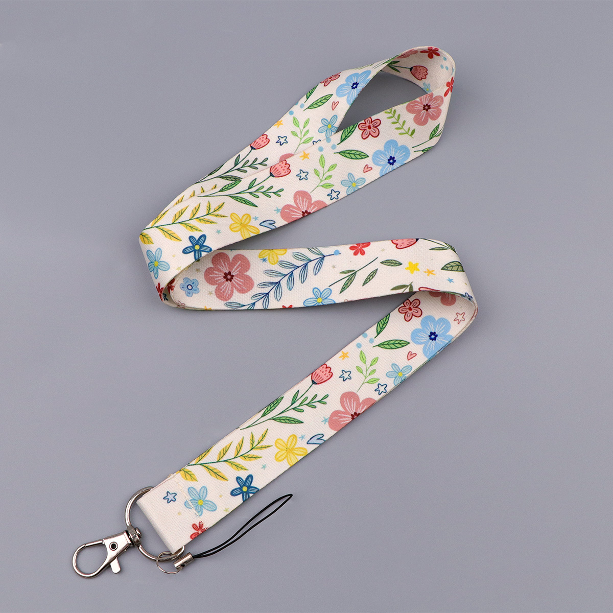 かわいいピンクのハート型リボン花柄ネックストラップキーホルダ - Neck Hanging Phone Holder のレビューと価格