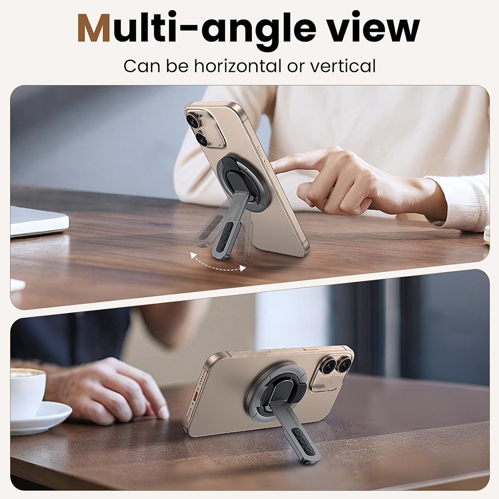 両面マグネット式スマホリングスタンド、360度回転 °    - Desk Phone Stand のレビューと価格