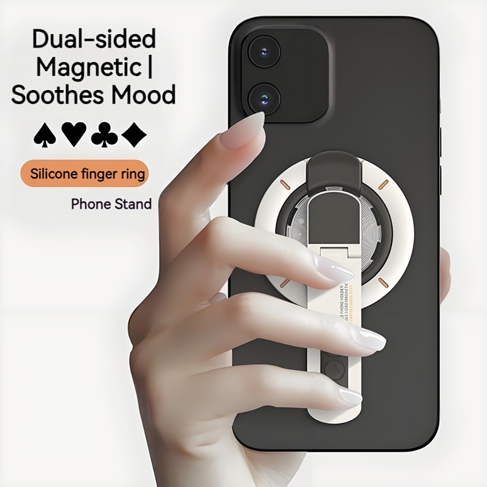 両面マグネット式スマホリングスタンド、360度回転 °    - Desk Phone Stand のレビューと価格