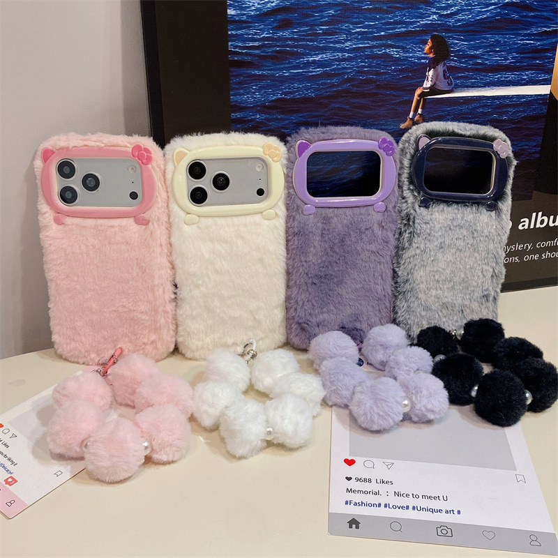 高級感のある無地のファー素材のプラッシュフォンケース iPh - Phone Accessories Kiosk のレビューと価格