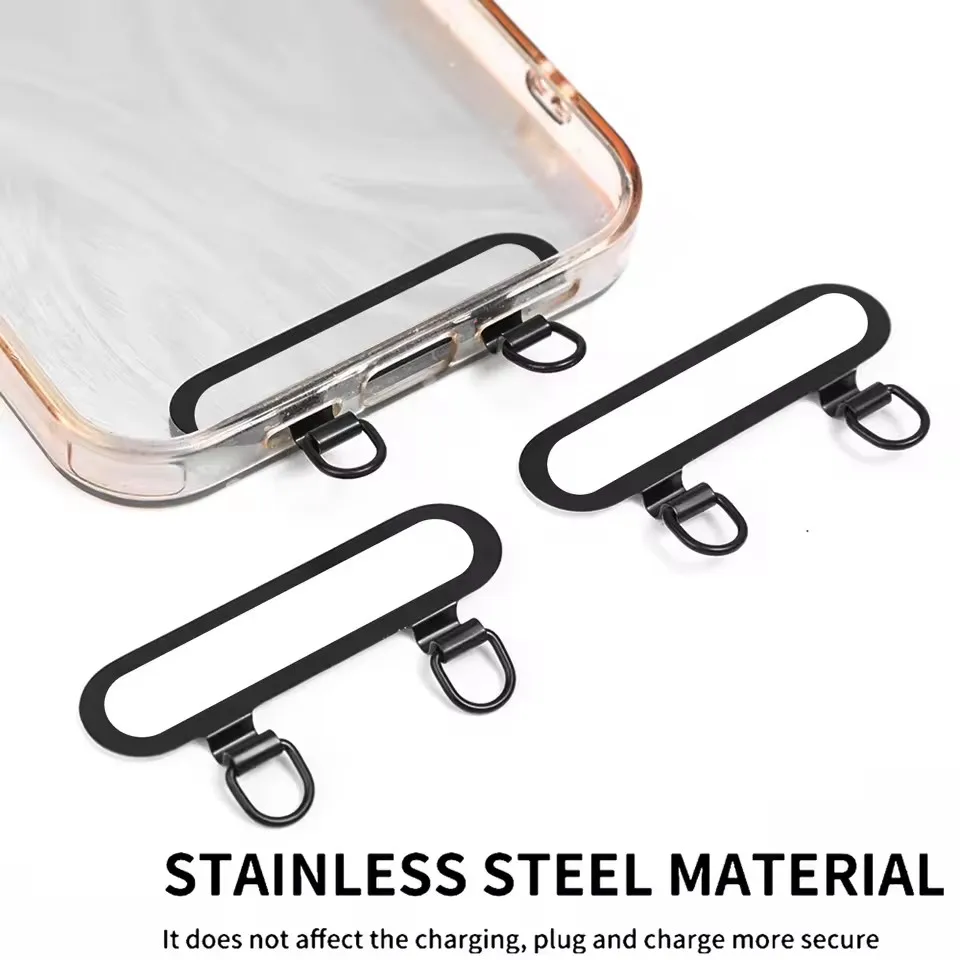 新しい超薄型金属製携帯電話用ランヤードガスケットパッチ ステ - Phone Accessories Hanging のレビューと価格