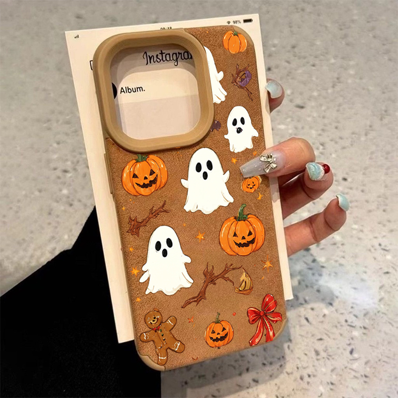 ハロウィンキュートなパンプキンゴースト柄のiPhoneケース - Phone Accessories Kiosk のレビューと価格