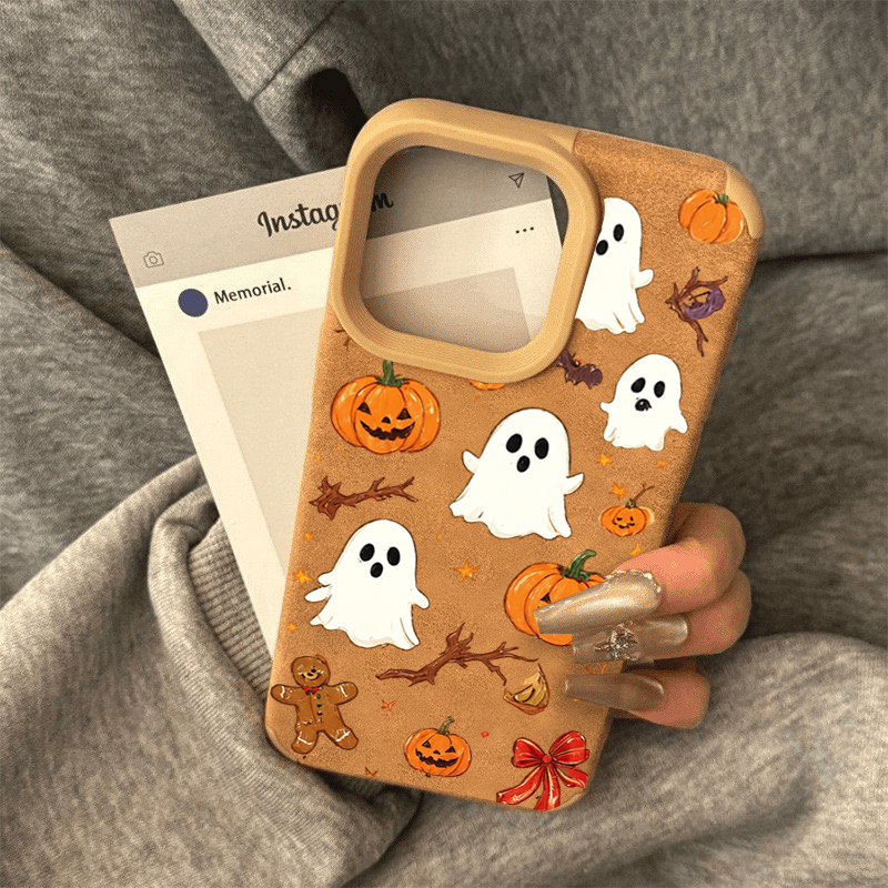 ハロウィンキュートなパンプキンゴースト柄のiPhoneケース - Phone Accessories Kiosk のレビューと価格