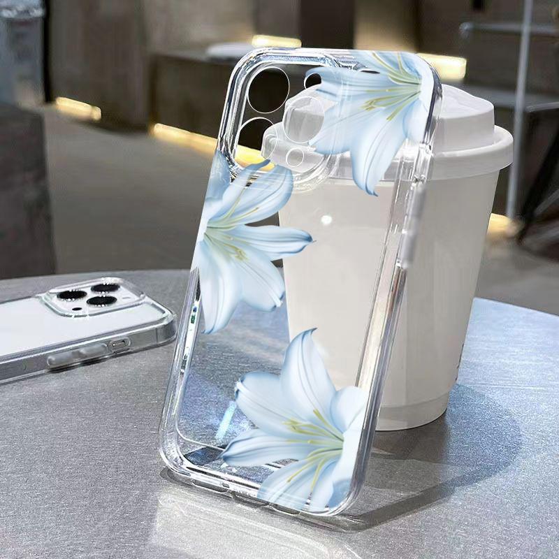 ファッショナブルで精巧な白いユリの花柄スマホケース iPho - Phone Accessories Kiosk のレビューと価格