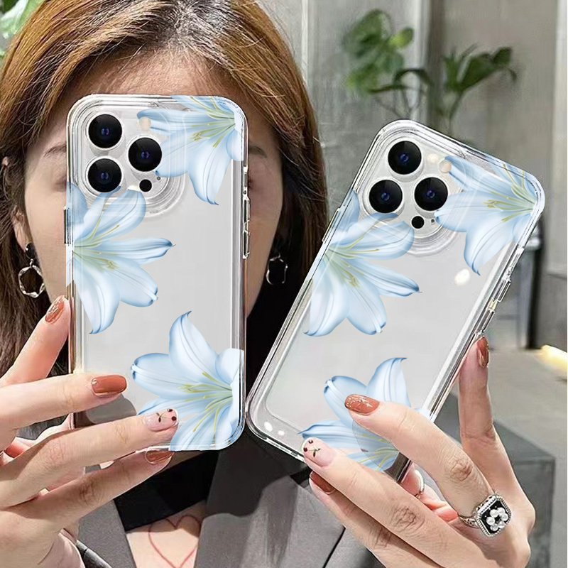 ファッショナブルで精巧な白いユリの花柄スマホケース iPho - Phone Accessories Kiosk のレビューと価格