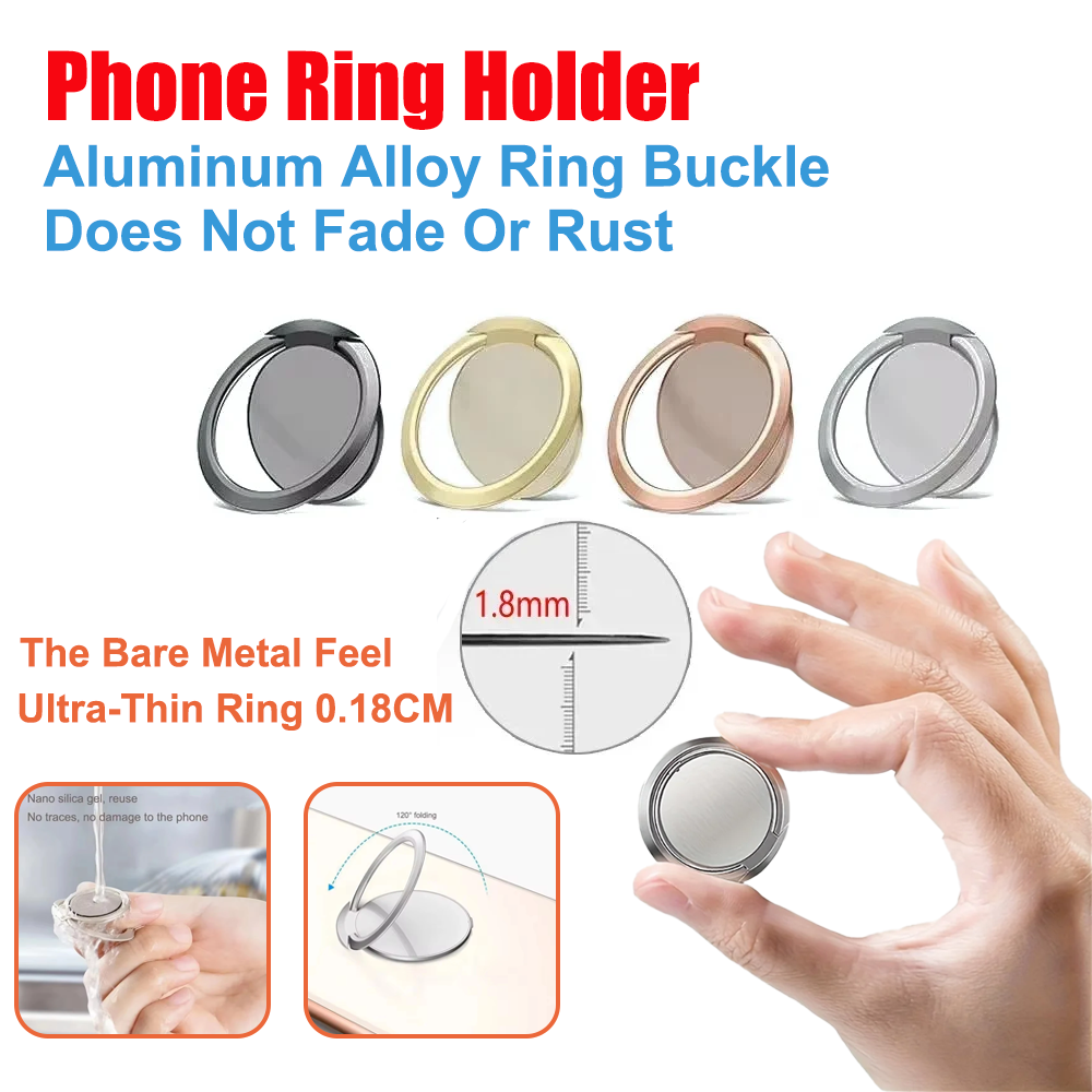 超薄型メタルリングホルダー スタンド 携帯電話用 360度回 - Phone Accessories Holder Car のレビューと価格